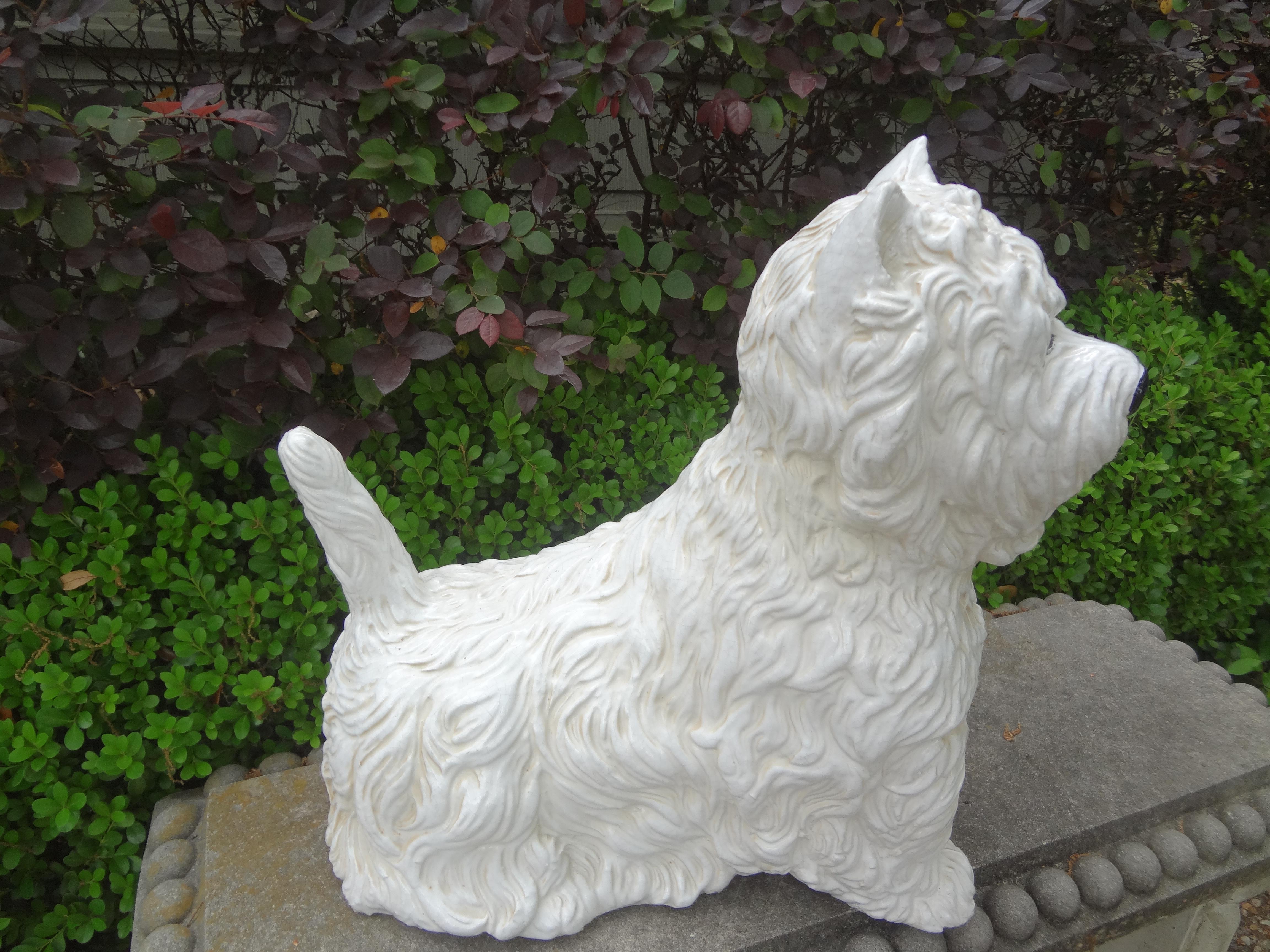 Westie Italiano de Cerámica Esmaltada Hollywood Regency en Bueno estado para la venta en Houston, TX