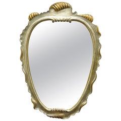 Italian Hollywood Regency Gold and Silver Giltwood Mirror after Dorothy Draper