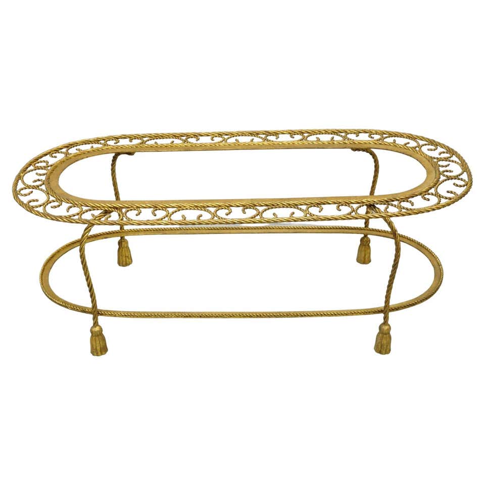 Italian Hollywood Regency Gold Iron Rope Form 2 Tier Bath Washstand ...