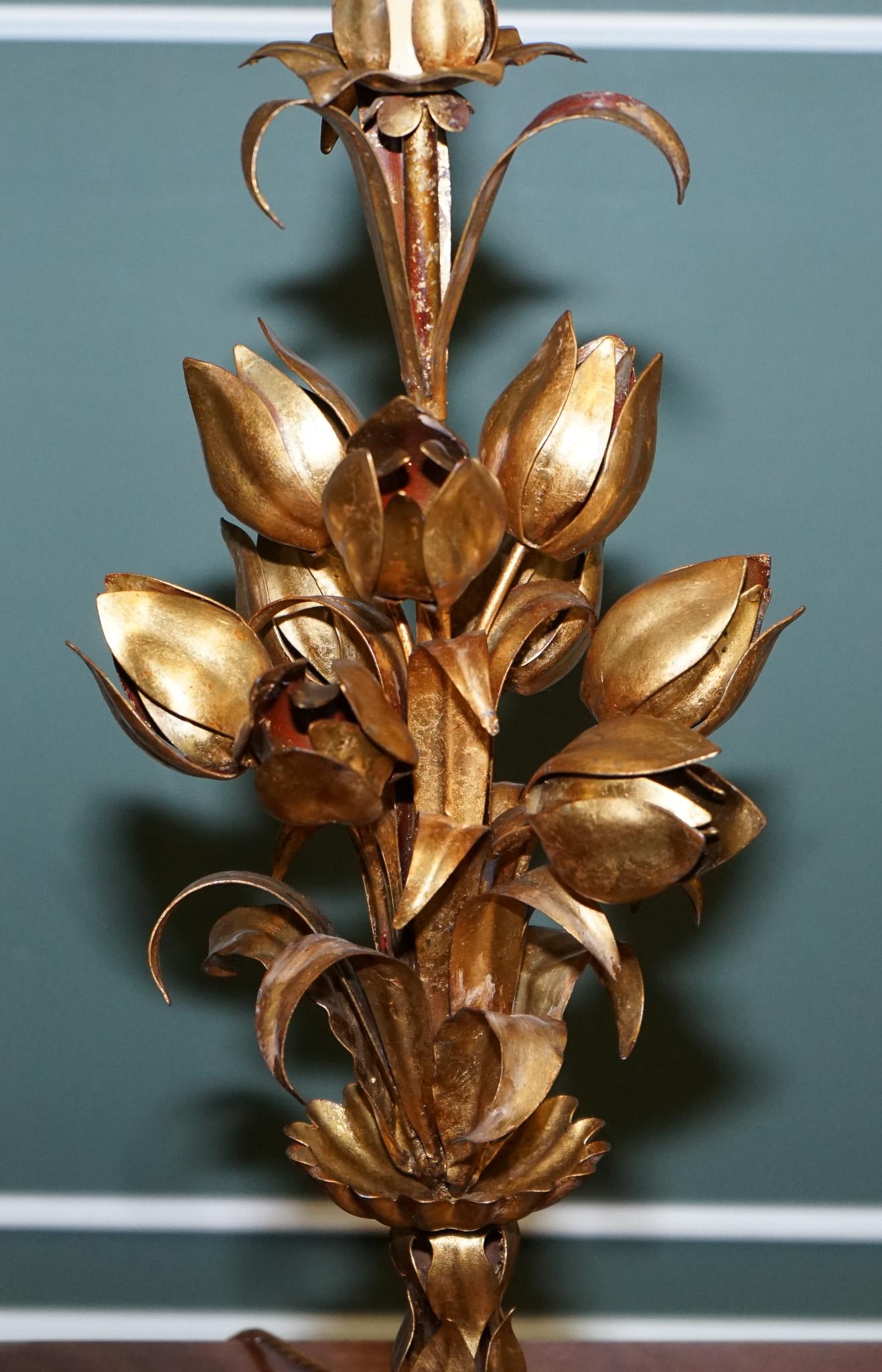 hollywood regency flower lamp