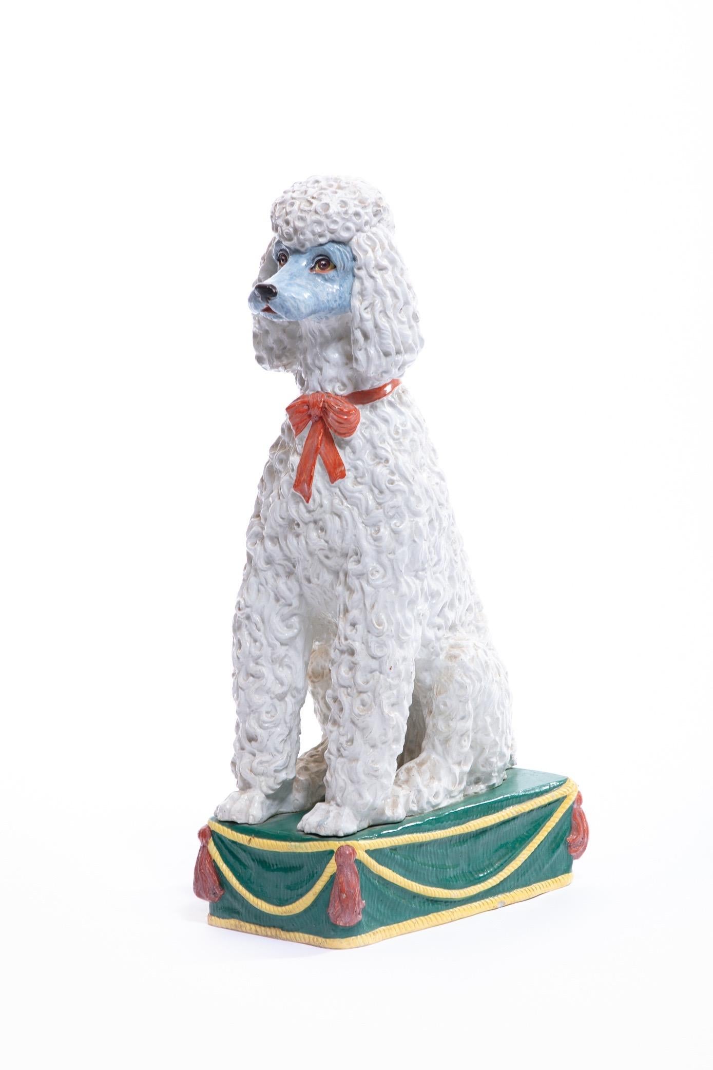 Italian Hollywood Regency Hand Painted Ceramic Poodle, circa 1960 6