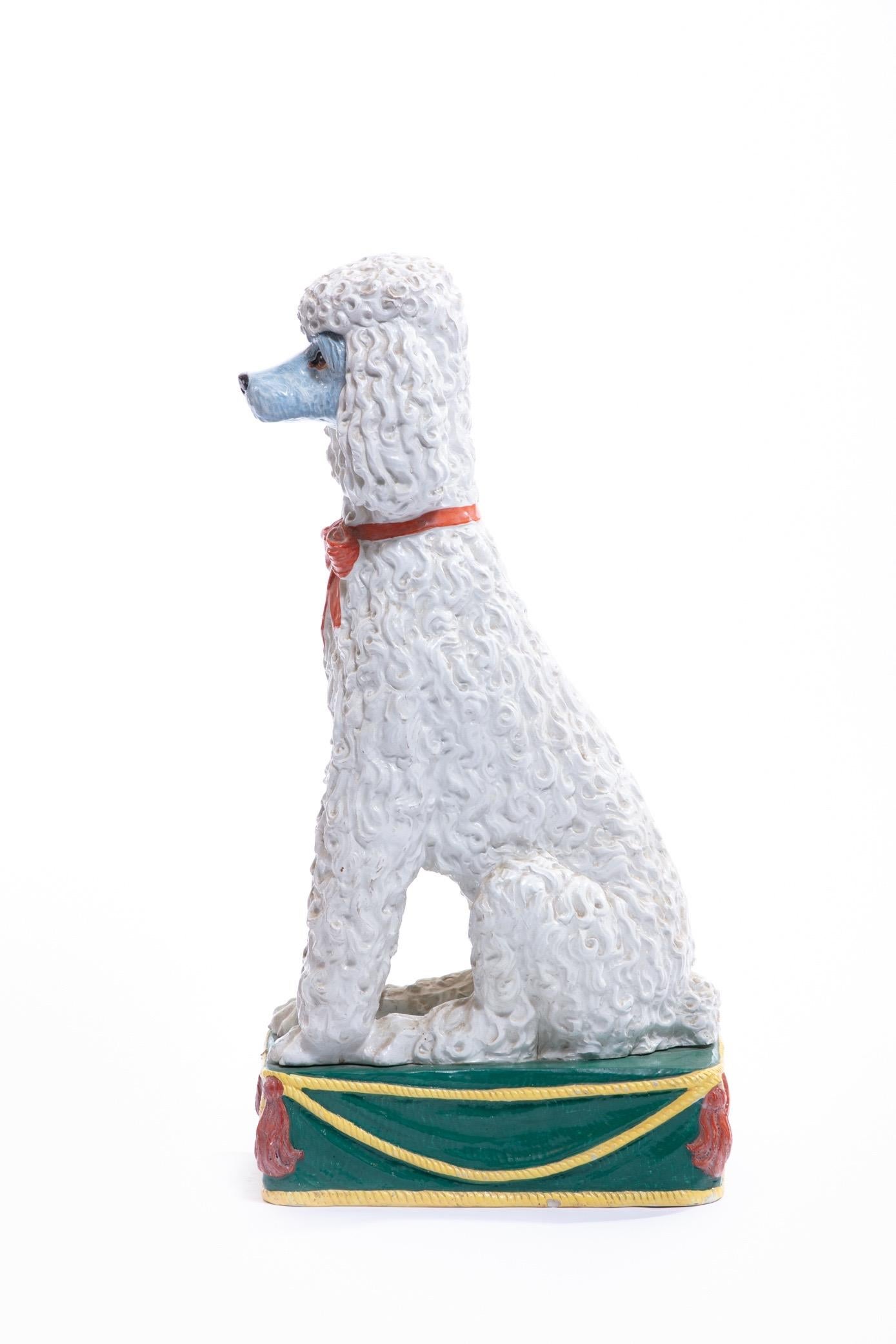 Italian Hollywood Regency Hand Painted Ceramic Poodle, circa 1960 7