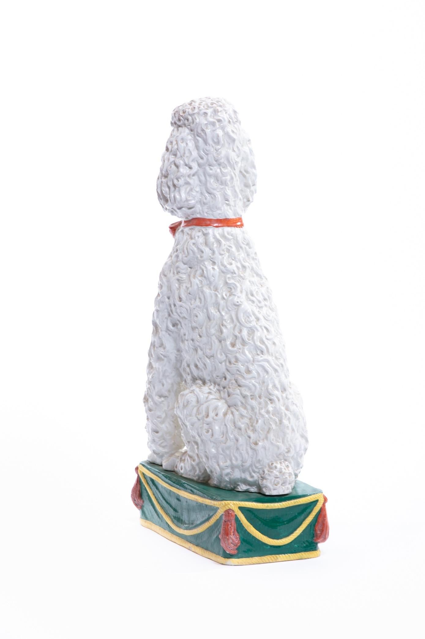 Italian Hollywood Regency Hand Painted Ceramic Poodle, circa 1960 8