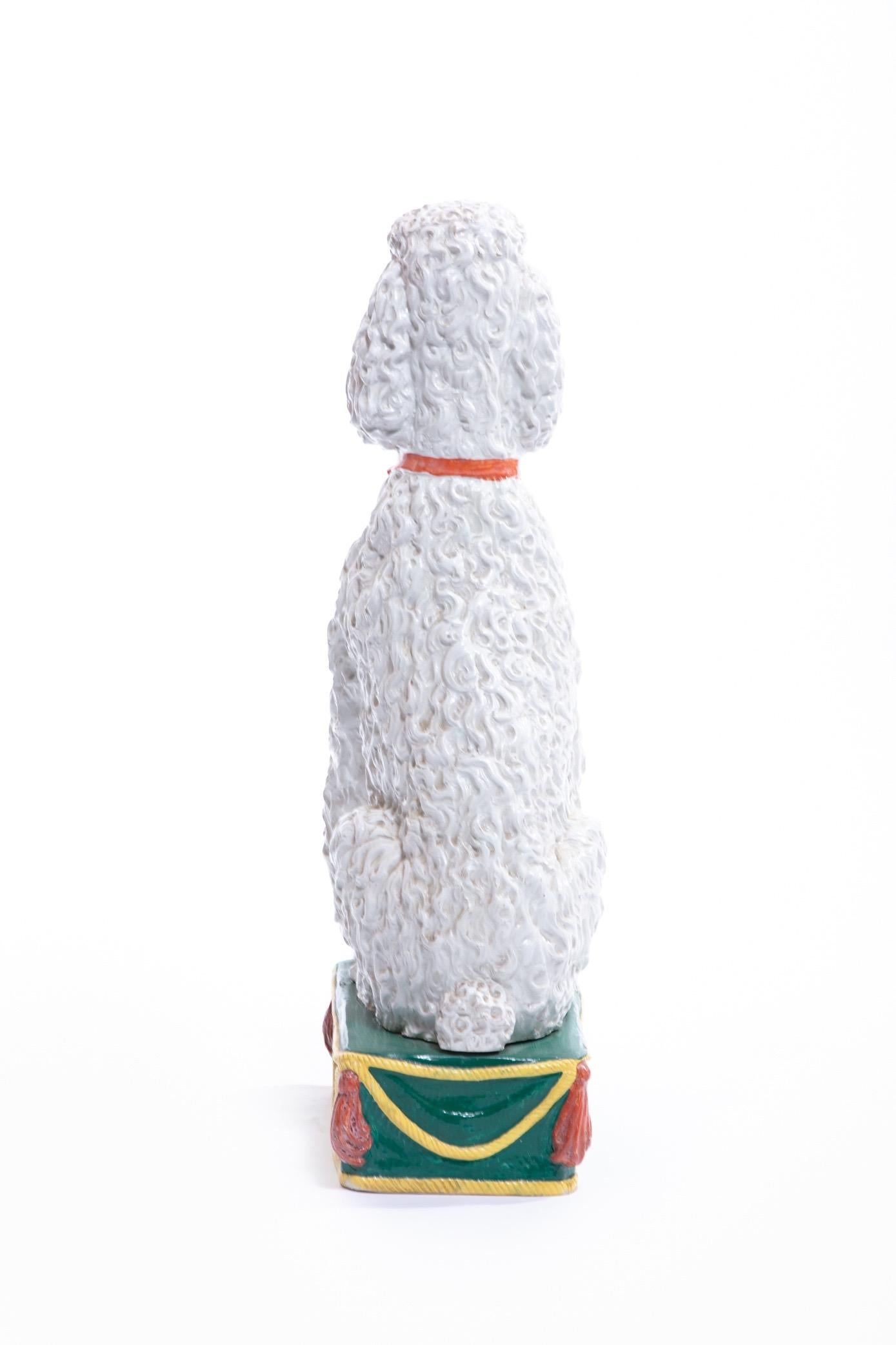 Italian Hollywood Regency Hand Painted Ceramic Poodle, circa 1960 9