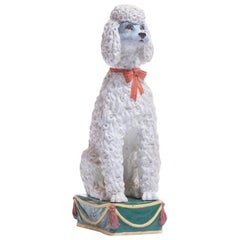 Vintage Italian Hollywood Regency Hand Painted Ceramic Poodle, circa 1960