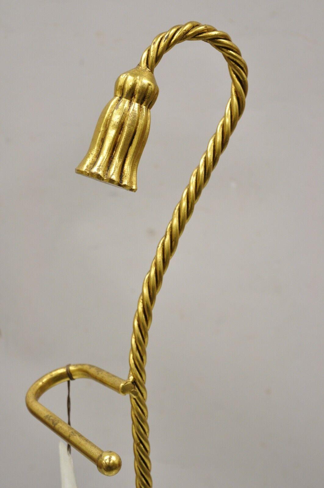 Italian Hollywood Regency Iron Rope and Tassel Marble Base Toilet Paper Holder 1