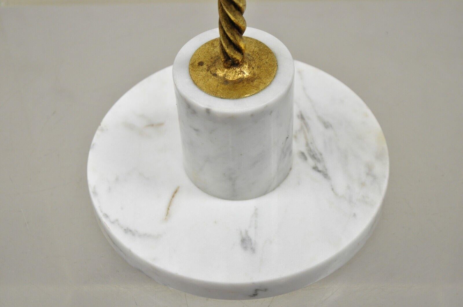Italian Hollywood Regency Iron Rope and Tassel Marble Base Toilet Paper Holder 3