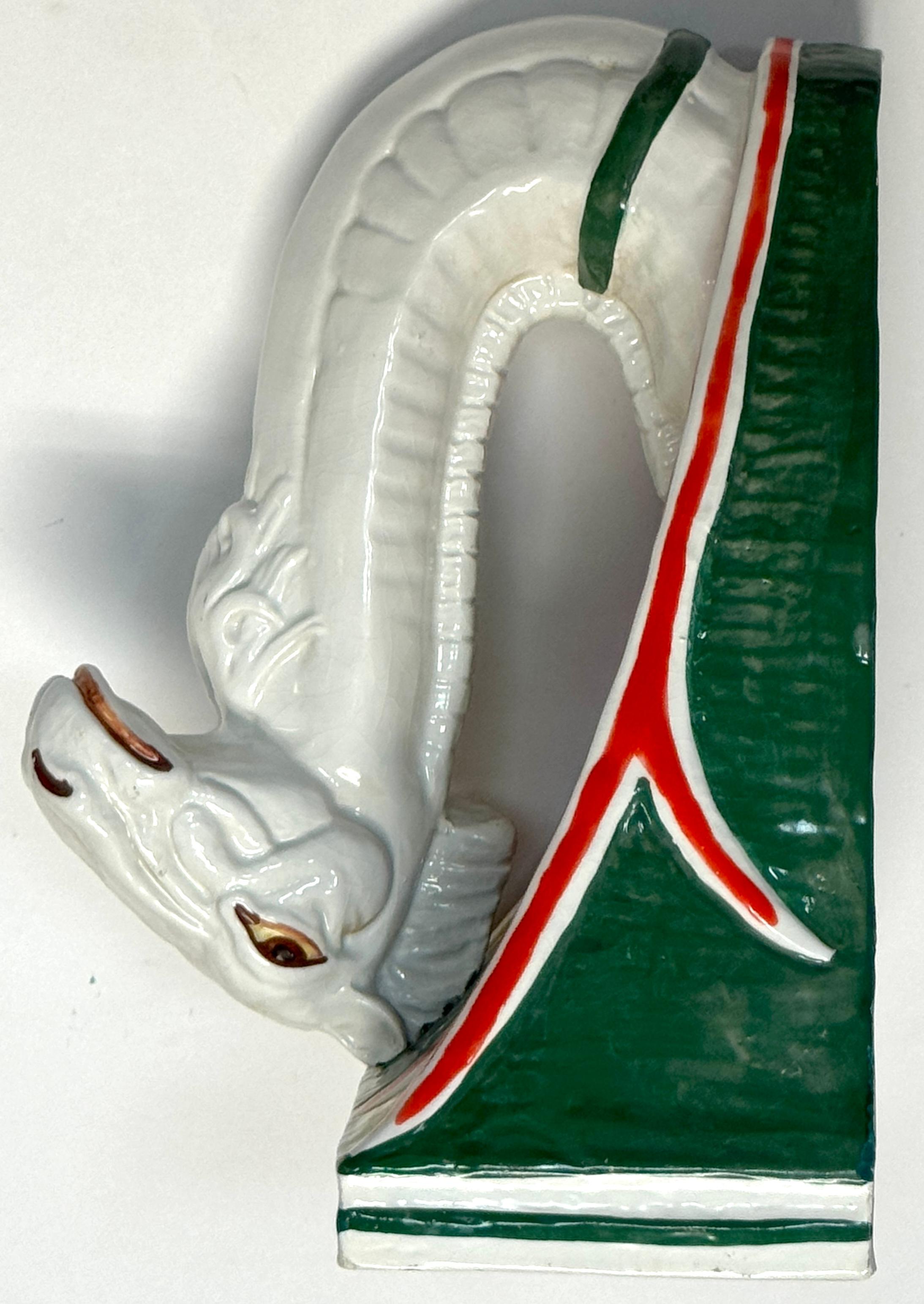 Italian Hollywood Regency Majolica Camel Head Wall Bracket / Shelf. Circa 1970s For Sale 1