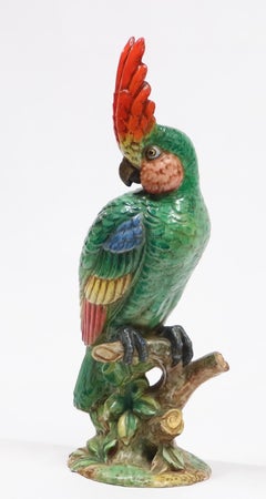 Italian Hollywood Regency Majolica Parrot