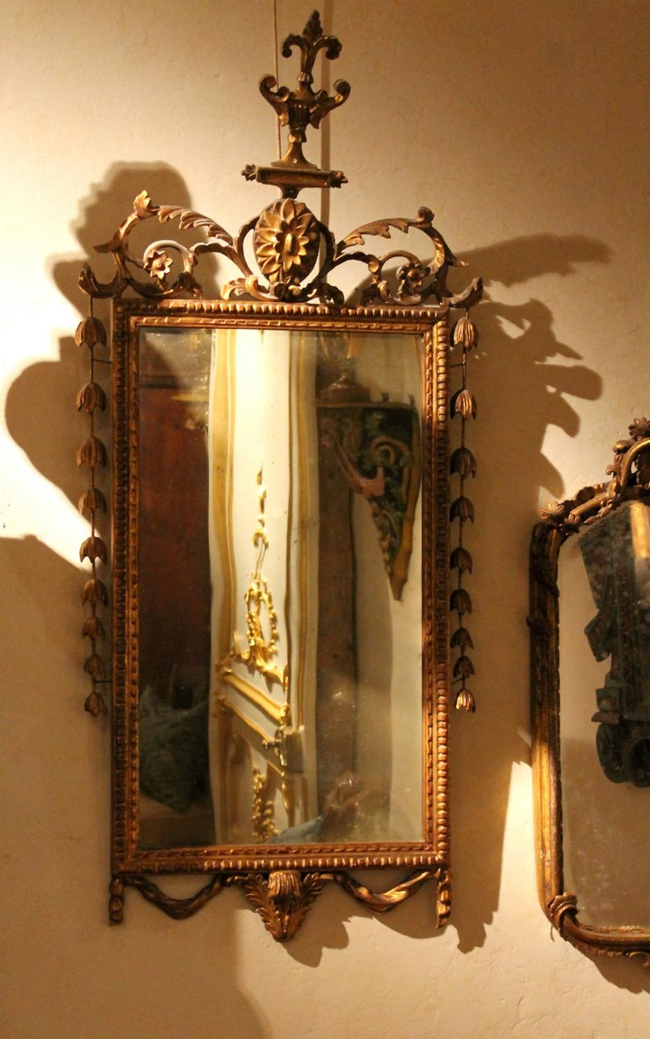 Italian Hollywood Regency Neoclassical Style Carved Giltwood Rectangular Mirror 9