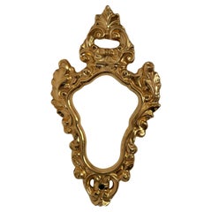 Italian Hollywood Regency Rococo Gilt Ceramic Wall Mirror Frame