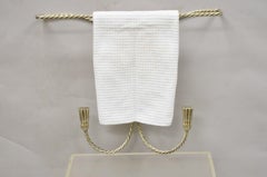 Italian Hollywood Regency Silver Gilt Iron Wall Mount Rope Tassel Towel Holder