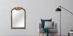 Italian Hollywood Regency Style Black & Gold  Mirror by Friedman Brothers
