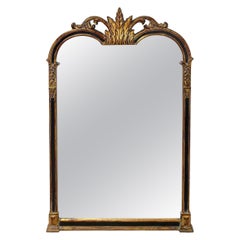 Italian Hollywood Regency Style Black & Gold  Mirror by Friedman Brothers