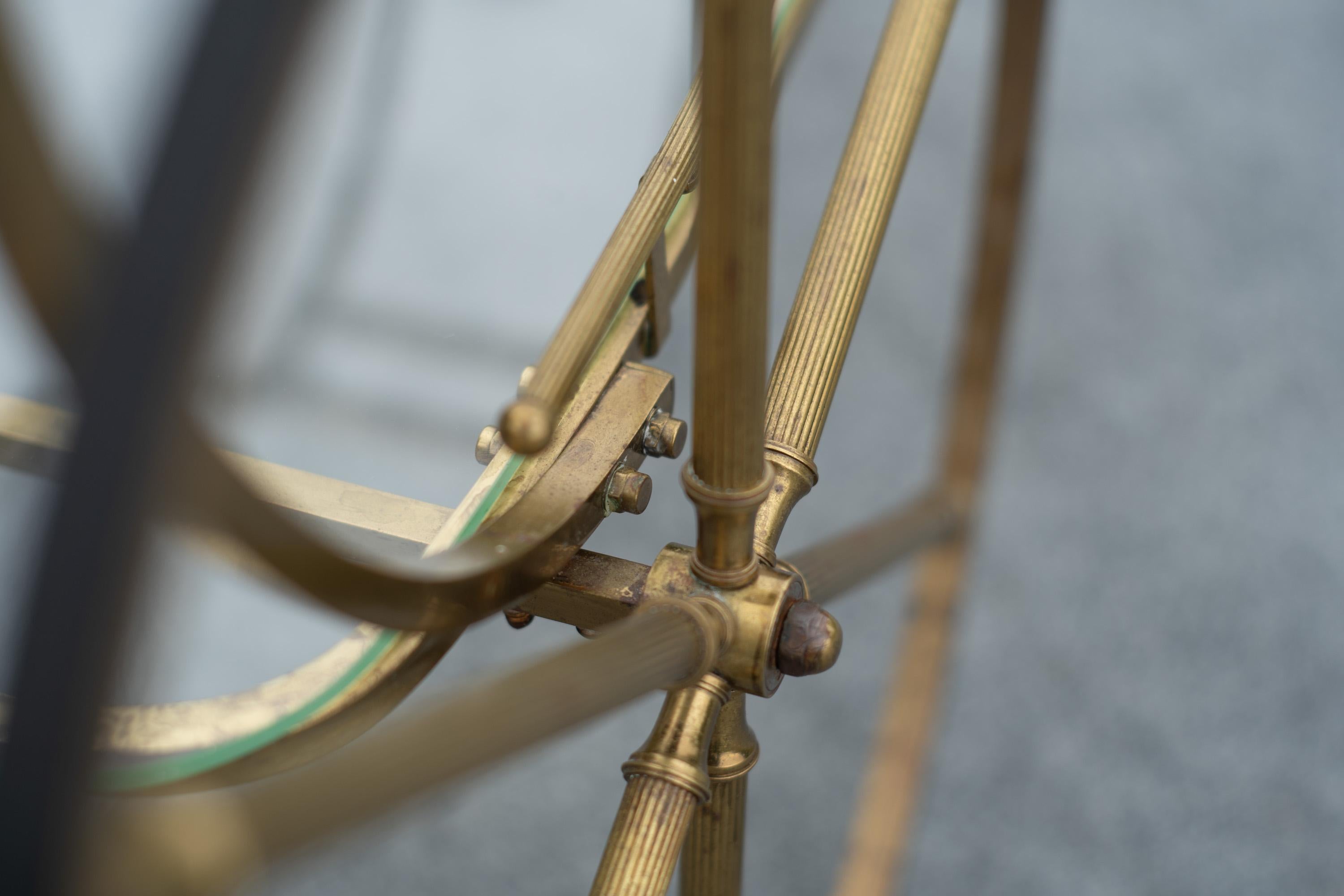 Italian Hollywood Regency Style Brass and Glass Two Tier Bar Cart or Trolley For Sale 6