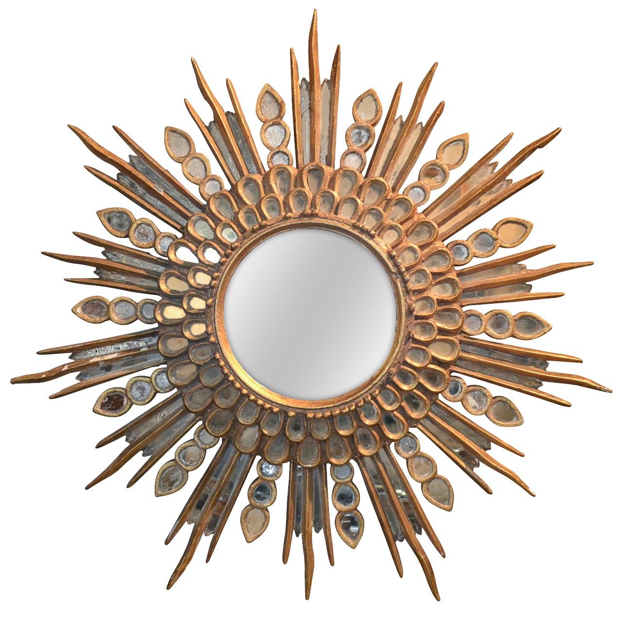 Italian Hollywood Regency Sunburst Mirror, circa 1940