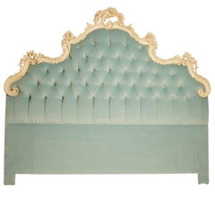 Retro Italian Hollywood Regency Upholstered Headboard