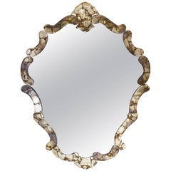 Italian Hollywood Regency Venetian Shield Mirror