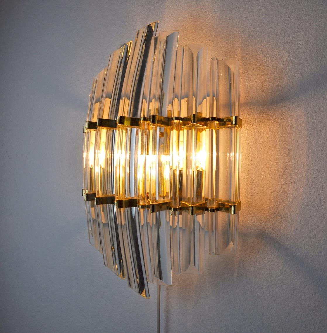 Italian Hollywood Regency Wall Light from Venini, 1970 For Sale 1