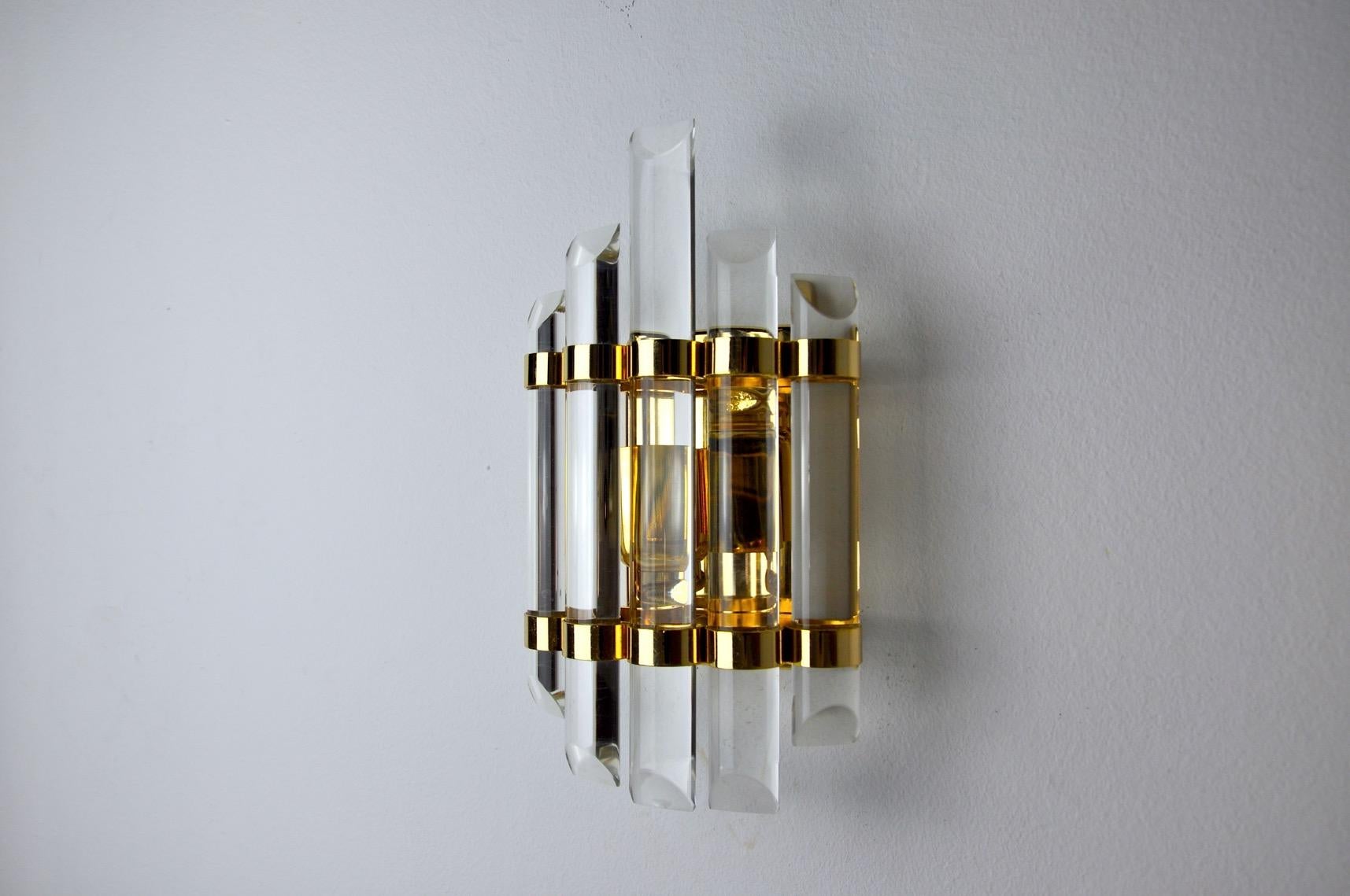 Italian Hollywood Regency Wall Light from Venini, 1970 In Good Condition For Sale In BARCELONA, ES