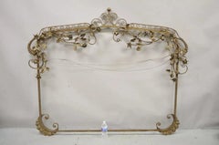 Italian Hollywood Regency Wrought Iron Large Shabby Flower Chic Mirror Frame