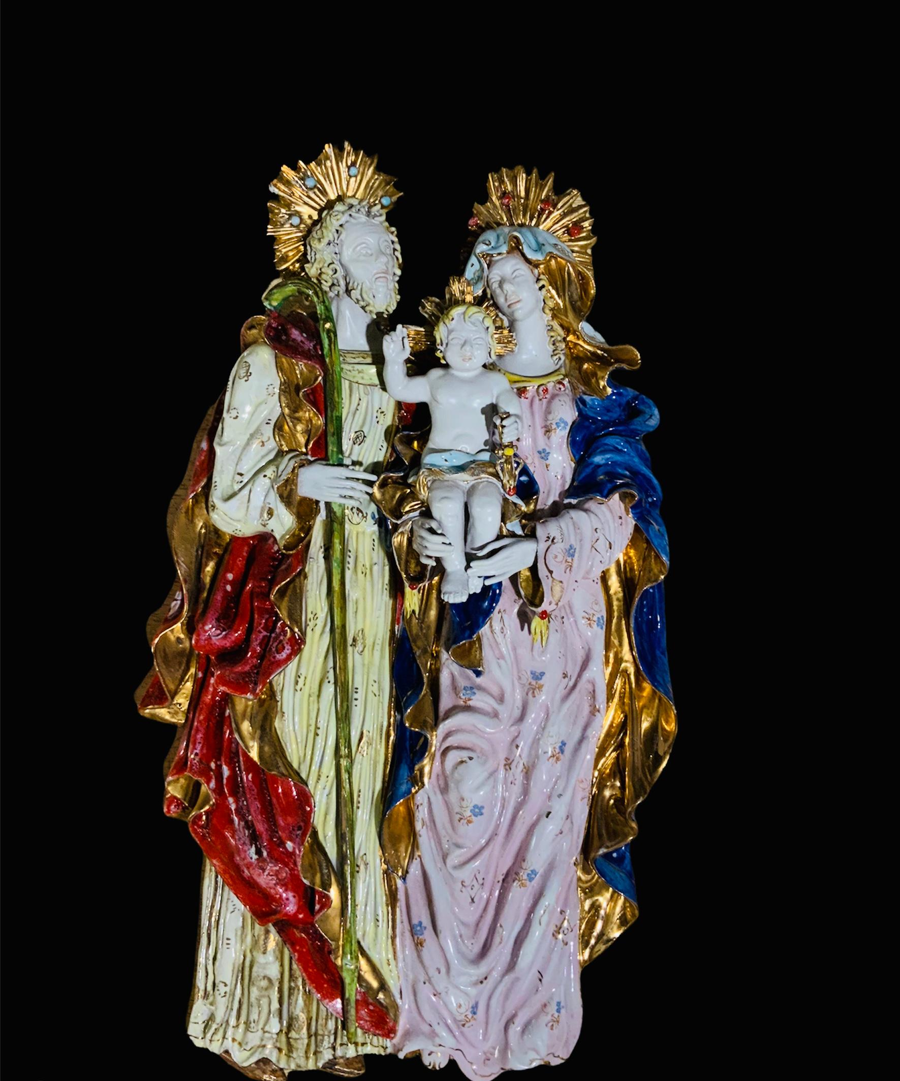Italian Holy Family Terracotta Plaque 1