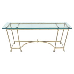 Pies de pezuña italianos Base de latón 3/4" Tapa de cristal Mesa consola de recibidor