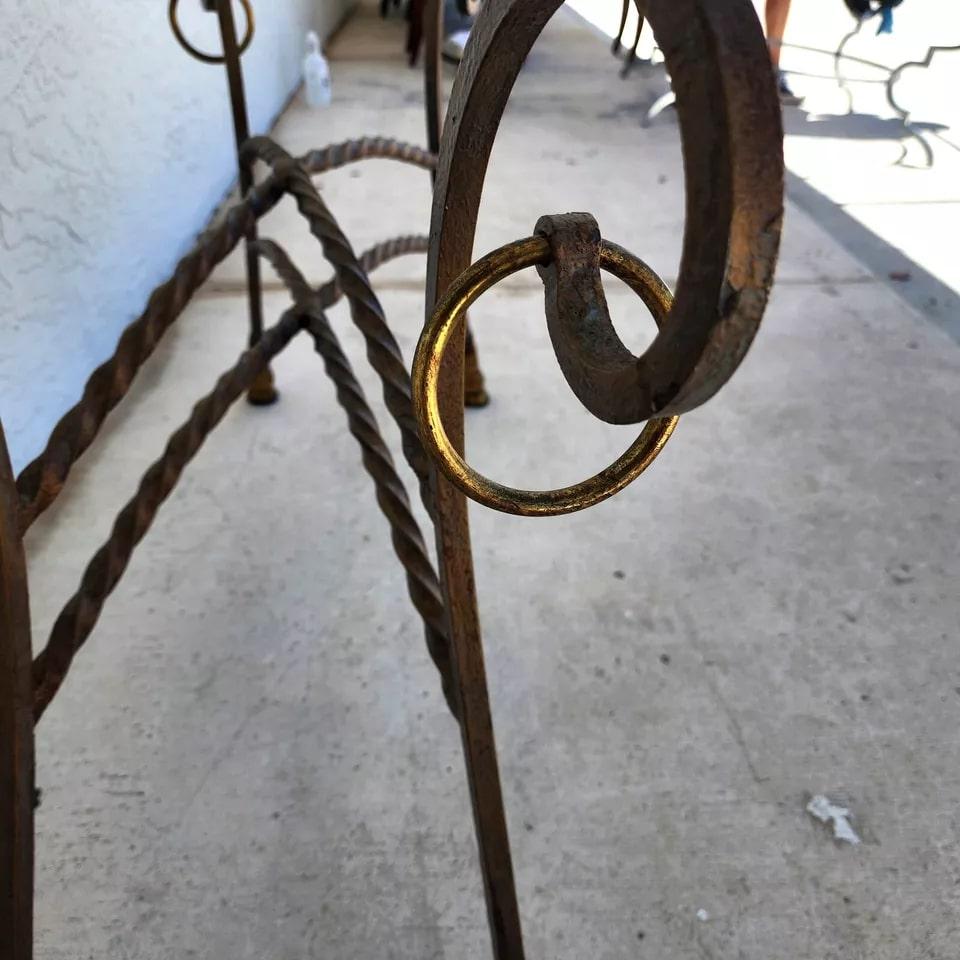 Italian Hoof Footed Iron Console Sofa Table For Sale 5