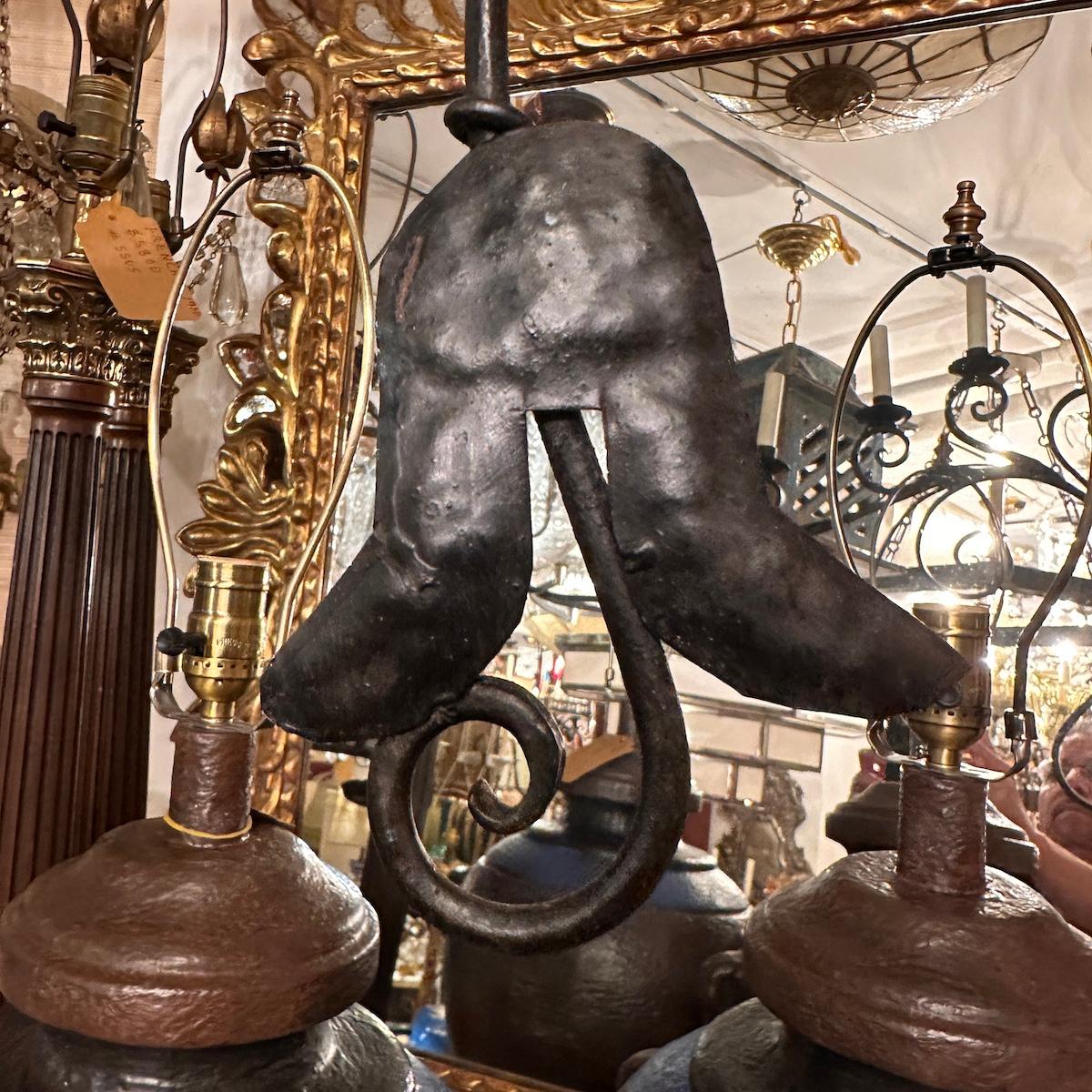 Italian Horizontal Iron Chandelier For Sale 2
