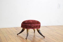 Italienischer Hocker aus Horn und gepolstertem Fuß, letztes Viertel des 19. Jahrhunderts