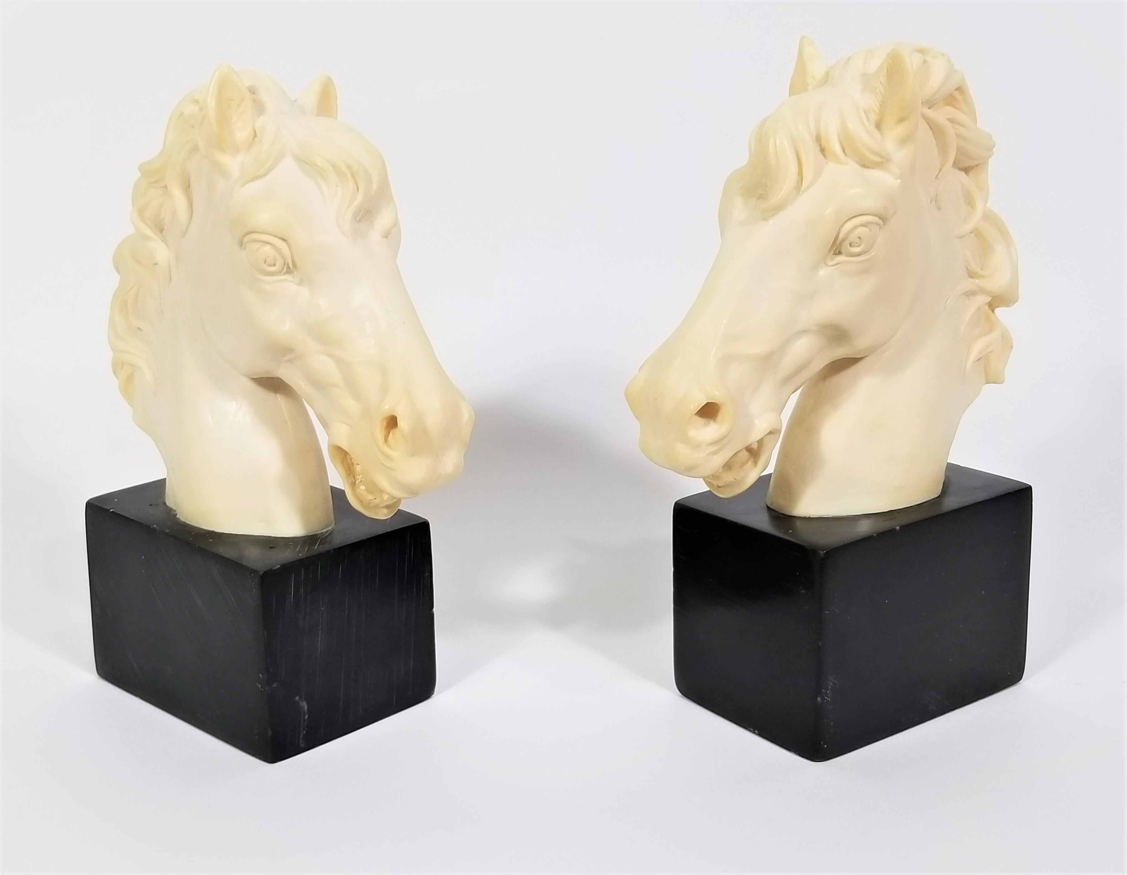 Italian Horse Bookends Artist Signed A. Santini Mid Century Made in Italy 8