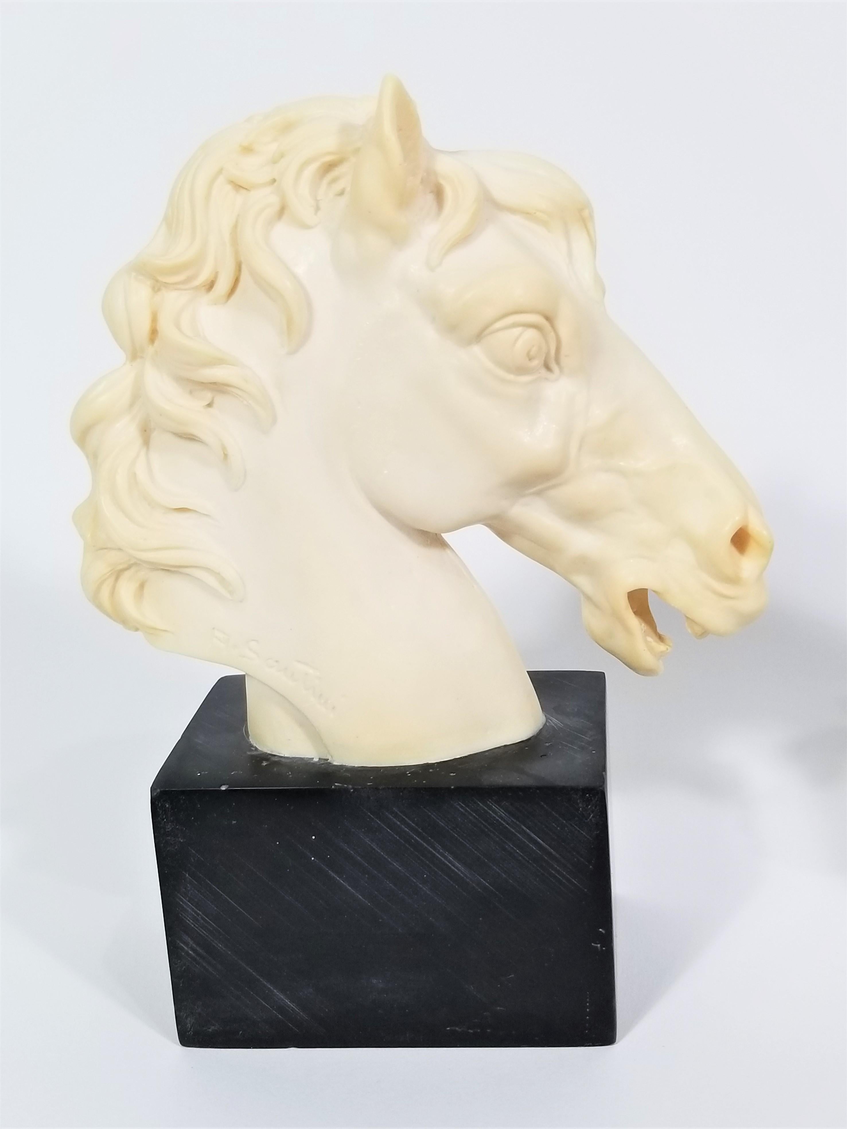 alabaster horse bookends
