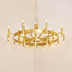 Italian huge brass chandelier by Gaetano Sciolari for Sciolari Lumi D'Arte, 1966