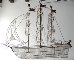 Italian Huge Crystal Nautical Ship Beaded Boat Chandelier, circa 1940
