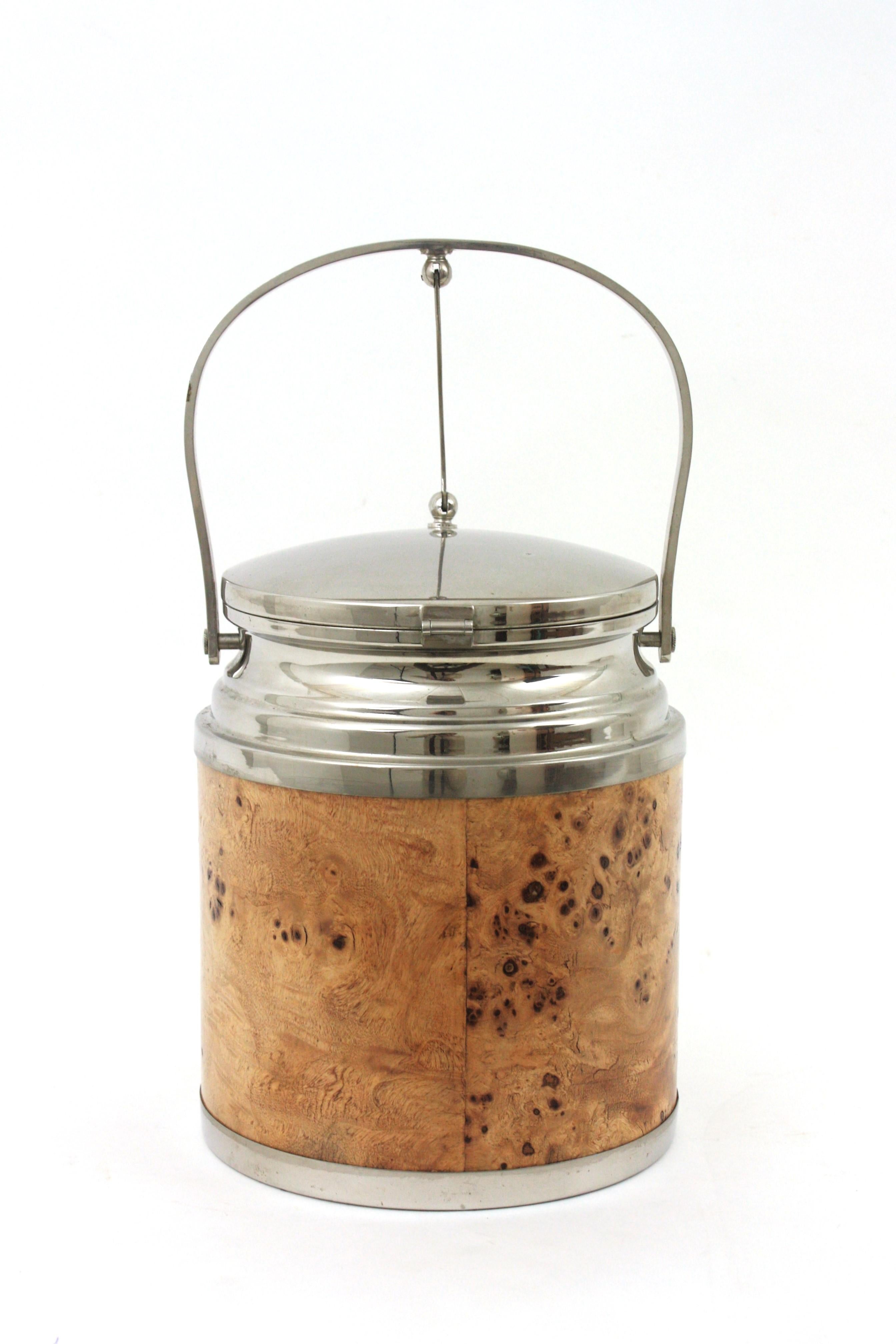 Secchiello refrigerante per vino italiano in Wood Wood e cromo in vendita 2