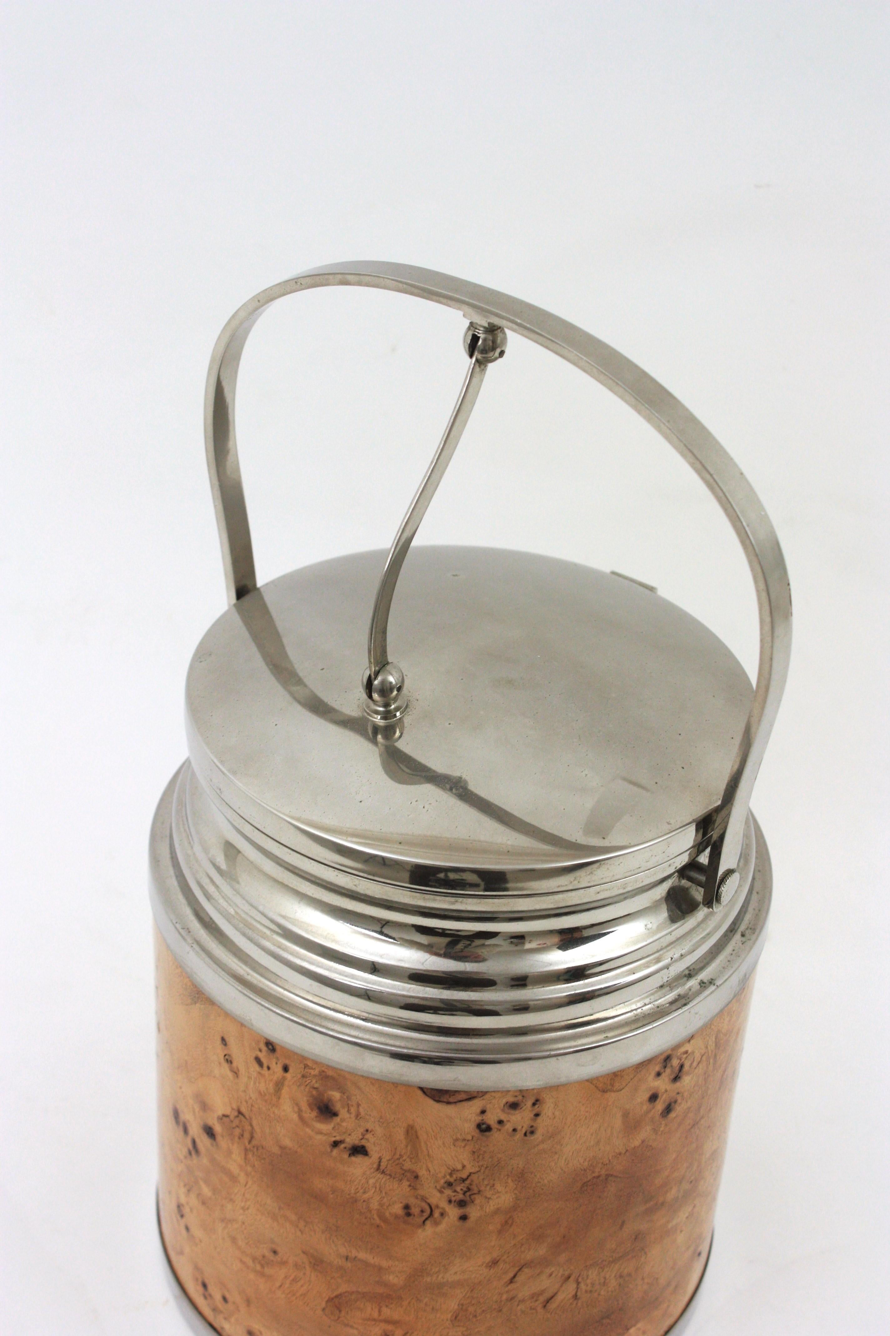 Secchiello refrigerante per vino italiano in Wood Wood e cromo in vendita 3