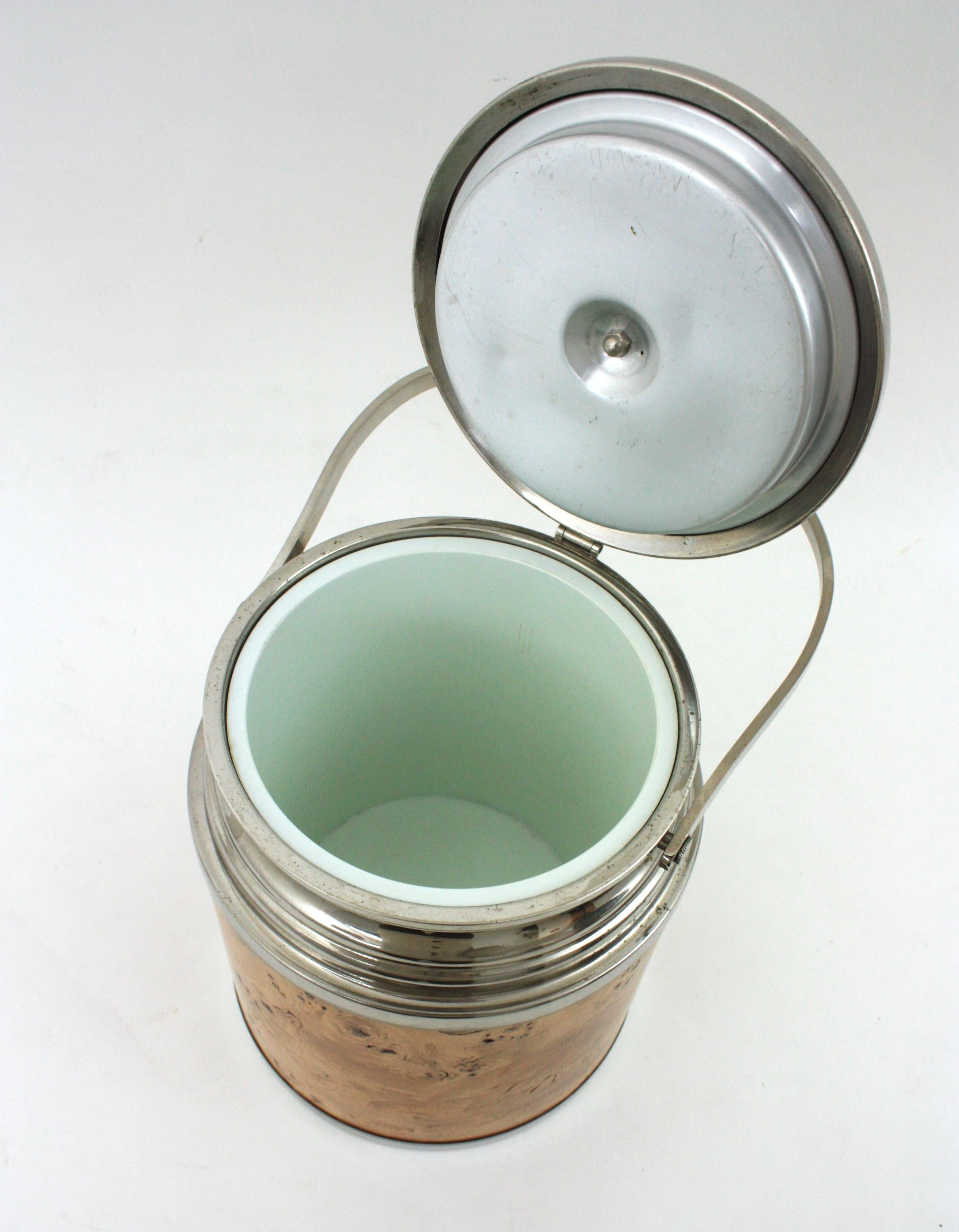 Secchiello refrigerante per vino italiano in Wood Wood e cromo in vendita 4