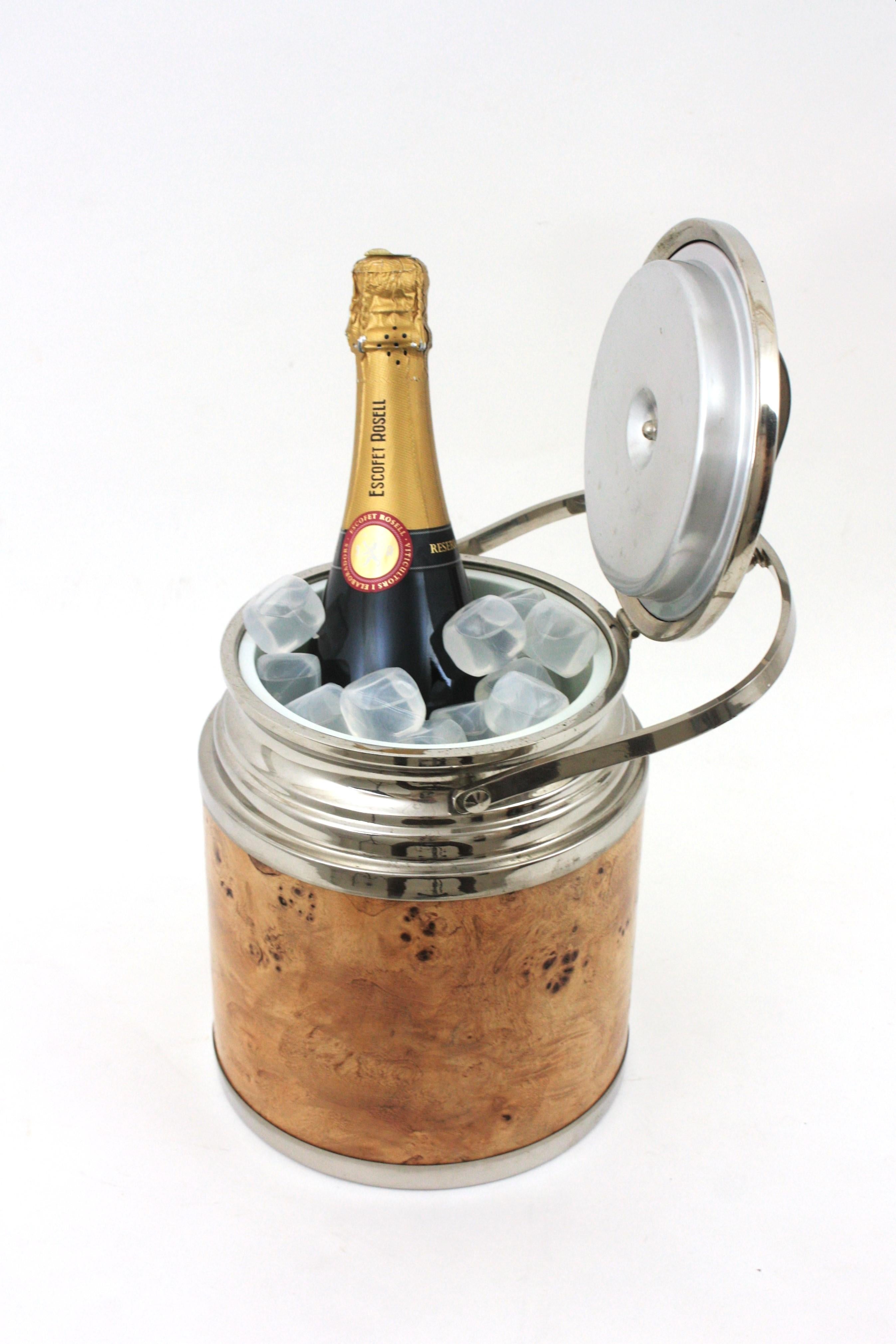 Secchiello refrigerante per vino italiano in Wood Wood e cromo in vendita 6