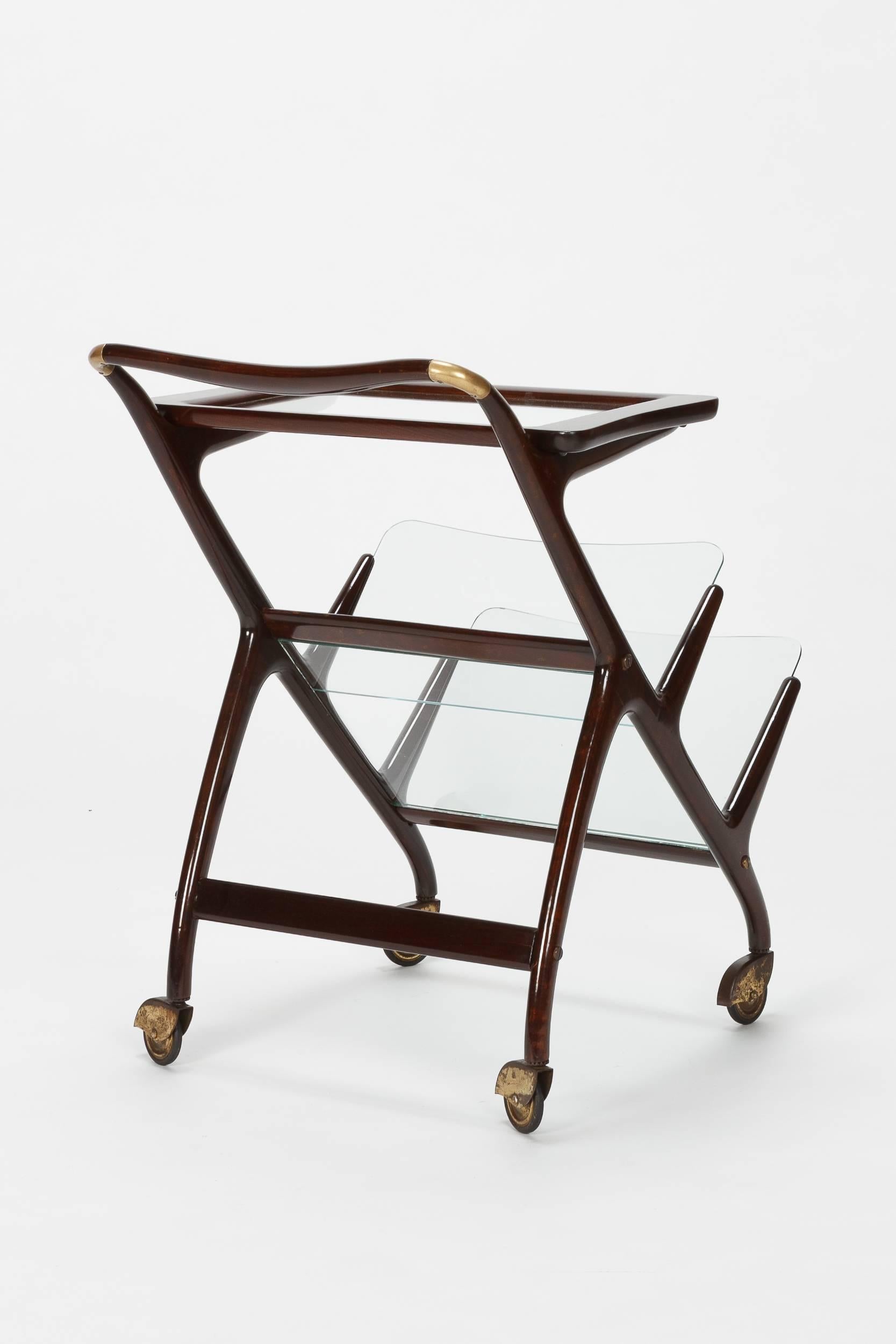 Italian Ico Parisi Bar Cart, 1950s In Excellent Condition For Sale In Basel, CH