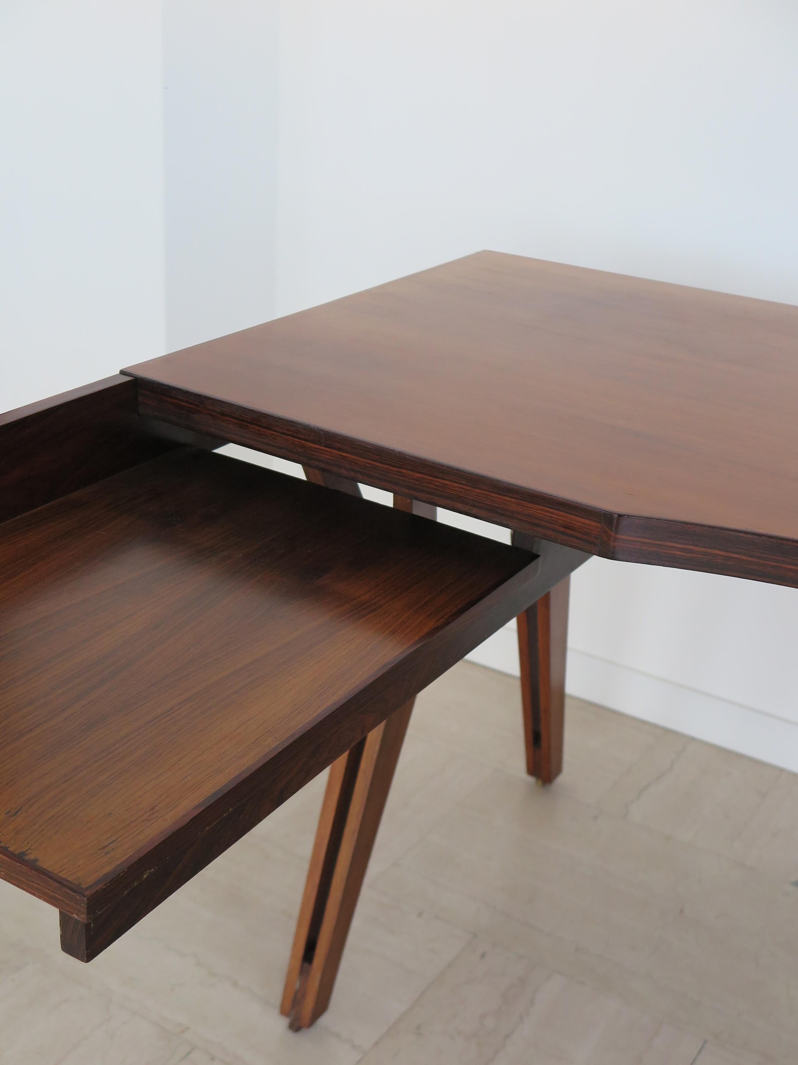 Italian Ico Parisi Midcentury Dark Wood Desk 