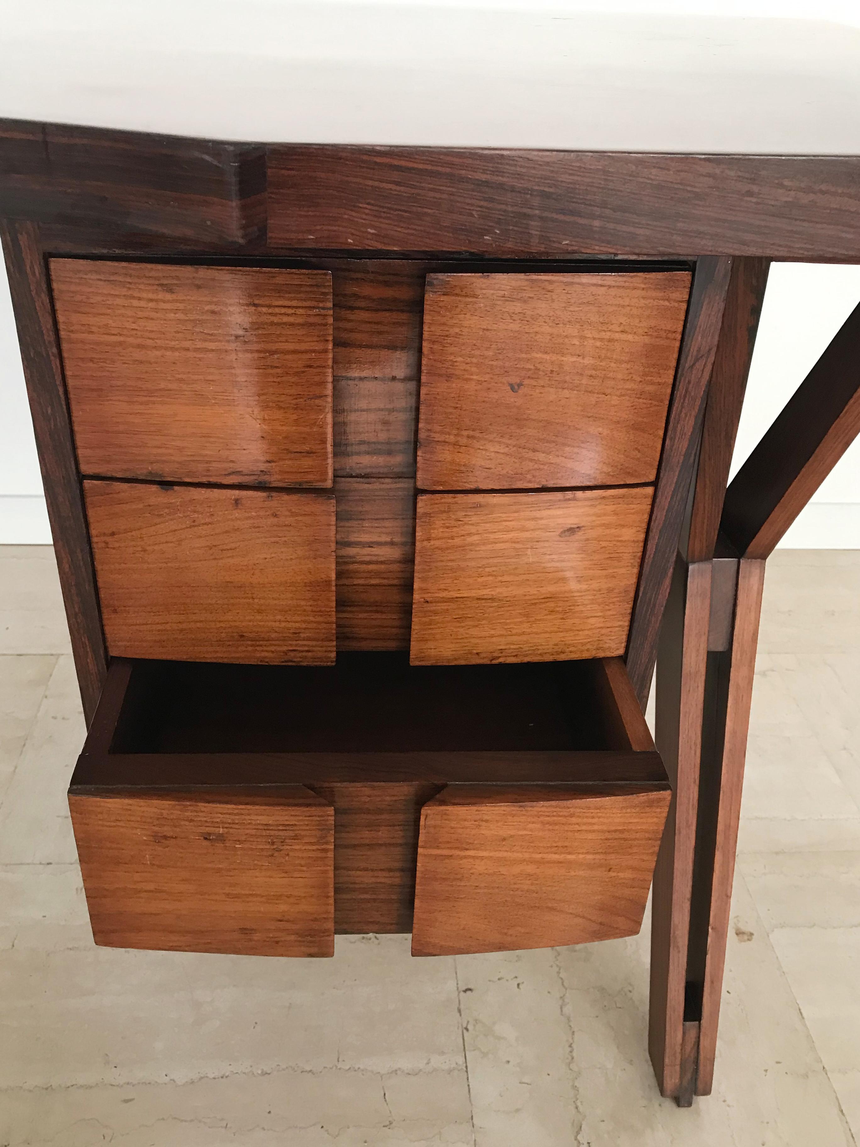 Italian Ico Parisi Midcentury Dark Wood Desk 