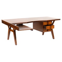 Bureau en bois foncé du milieu du siècle de l'Italien Ico Parisi 'Tolomeo' Modèle pour MIM ROMA 1960s