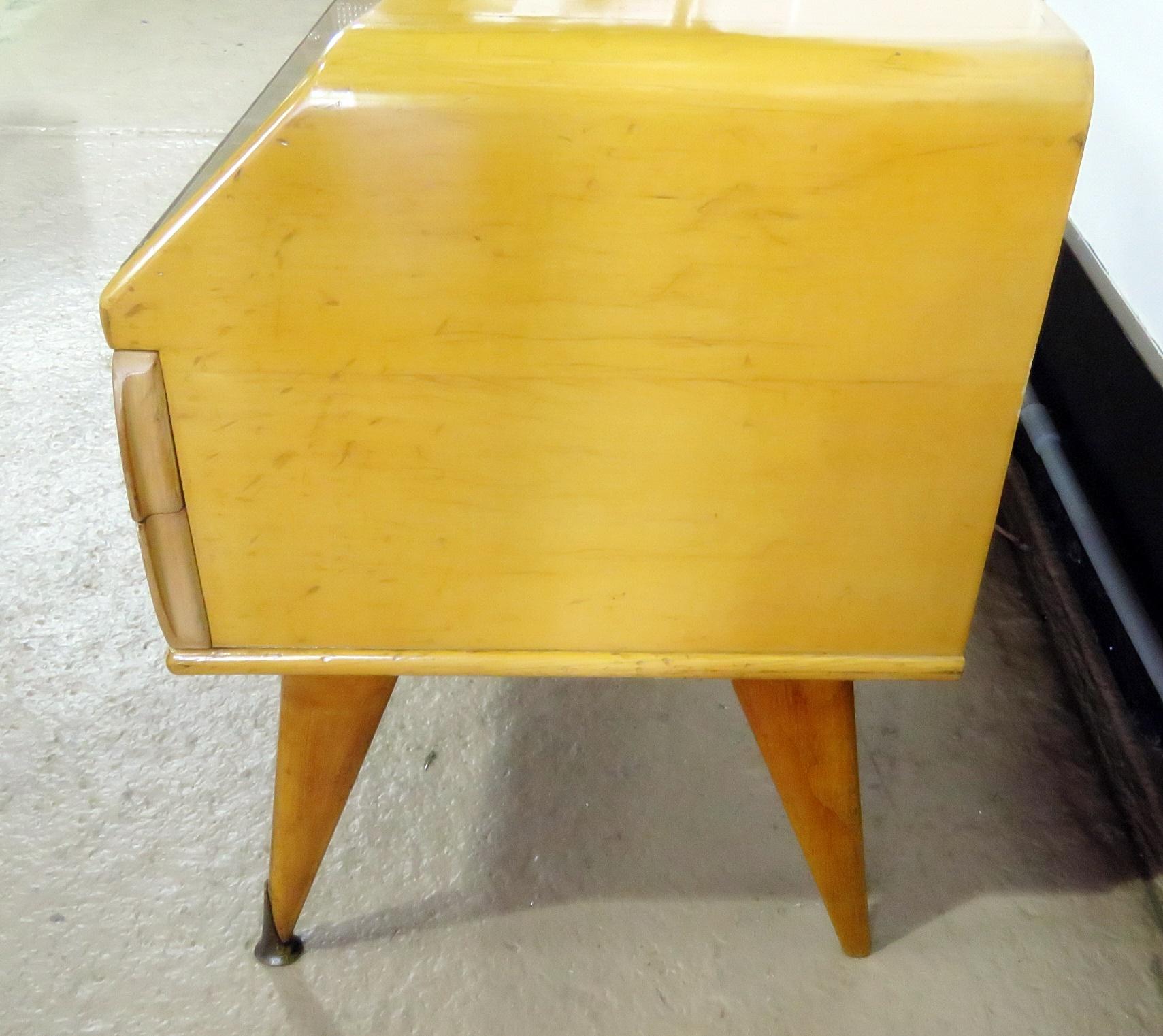 Mid Century Modern Italian Birch Ico Parisi Style TV Stand Buffet Server Commode 1