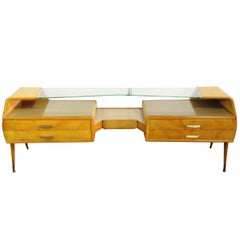 Mid Century Modern Italian Birch Ico Parisi Style TV Stand Buffet Server Commode