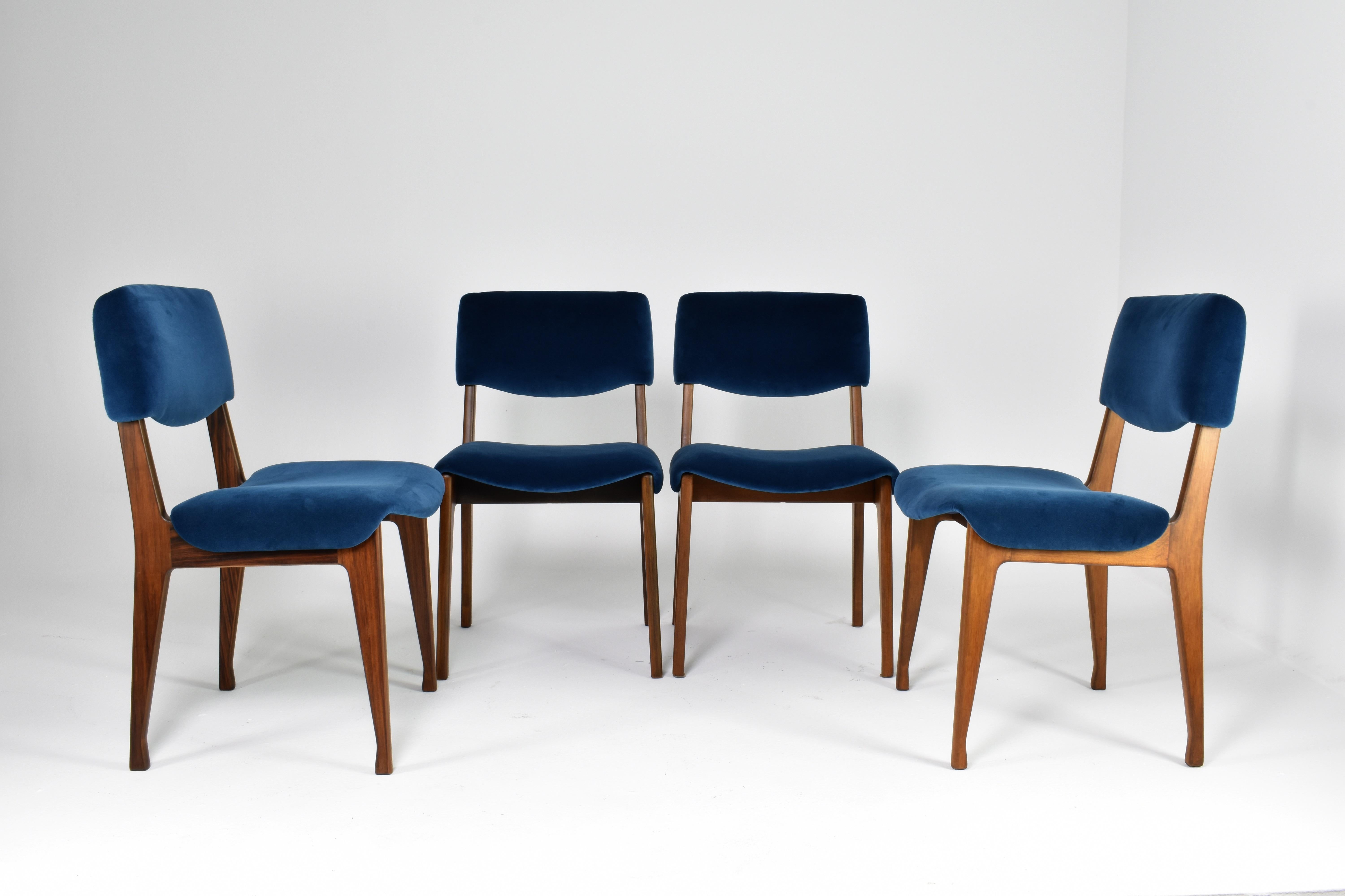Italienische Ico Parisi-Holz-Esszimmerstühle, Vierer-Set, 1950er-60er-Jahre im Angebot 7
