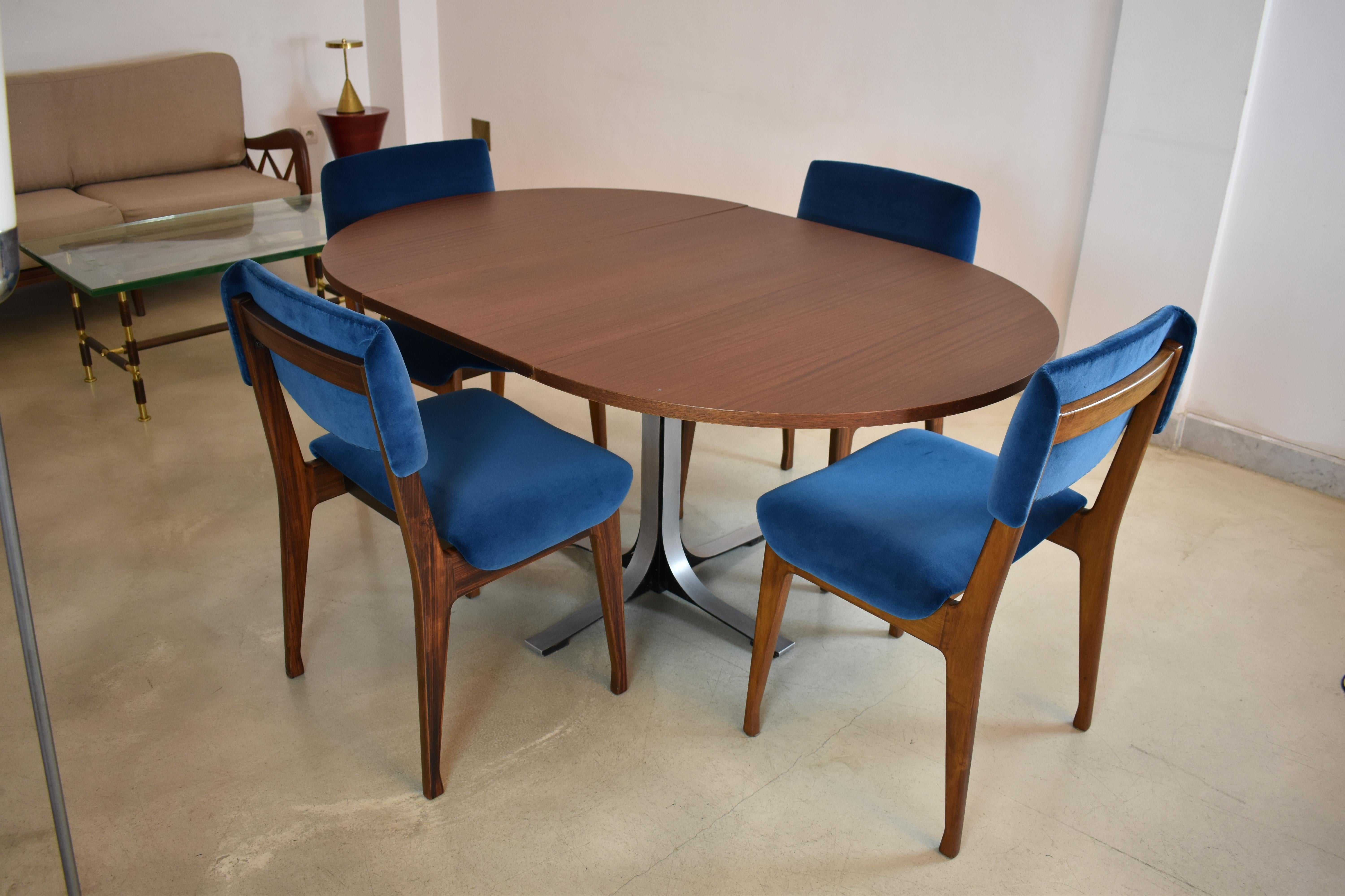 Italian Ico Parisi Wooden Dining Chairs, Set of Four, 1950s-60s For Sale 9