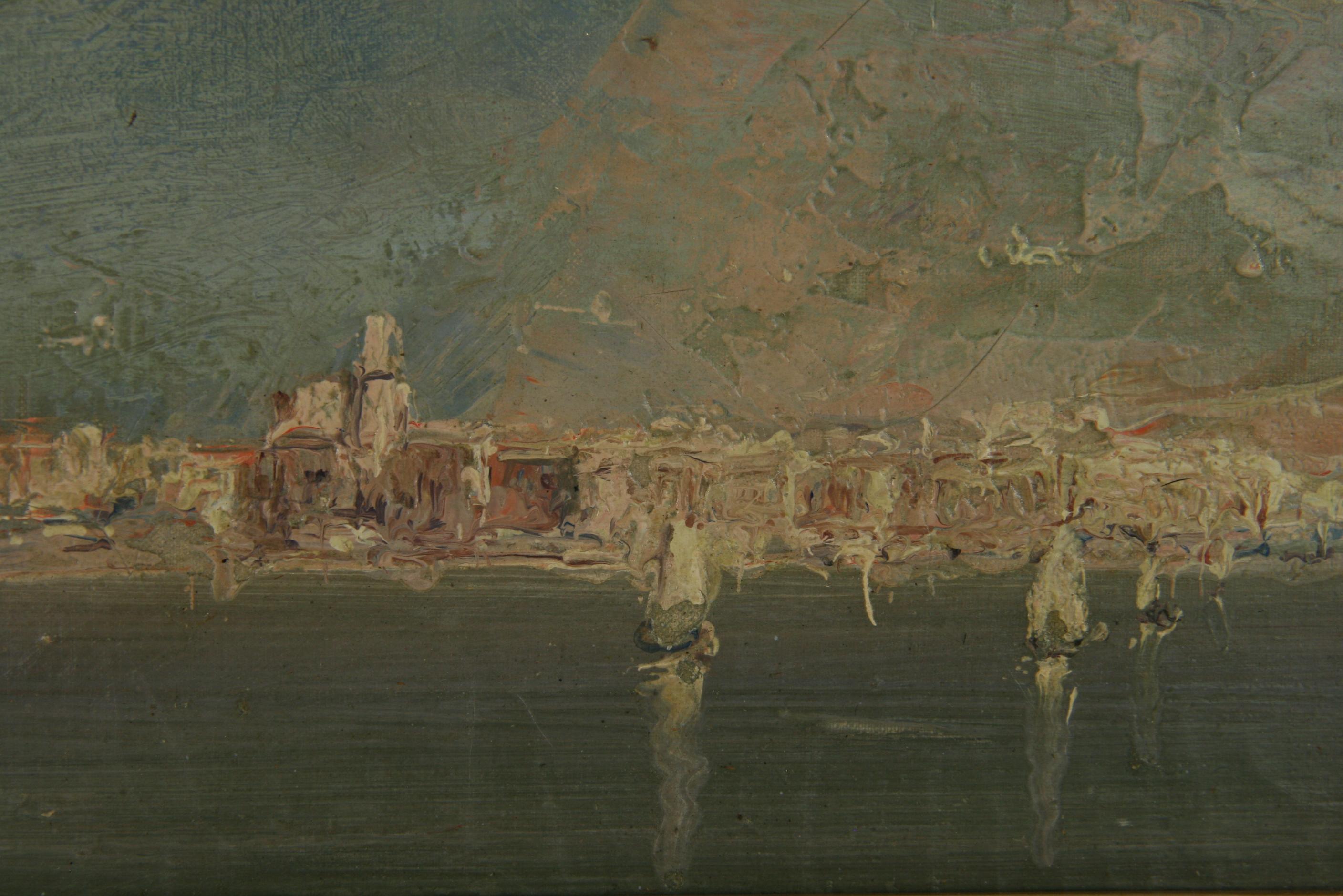 Mid-20th Century Italian Impressionist Coastal Landscape by Sima