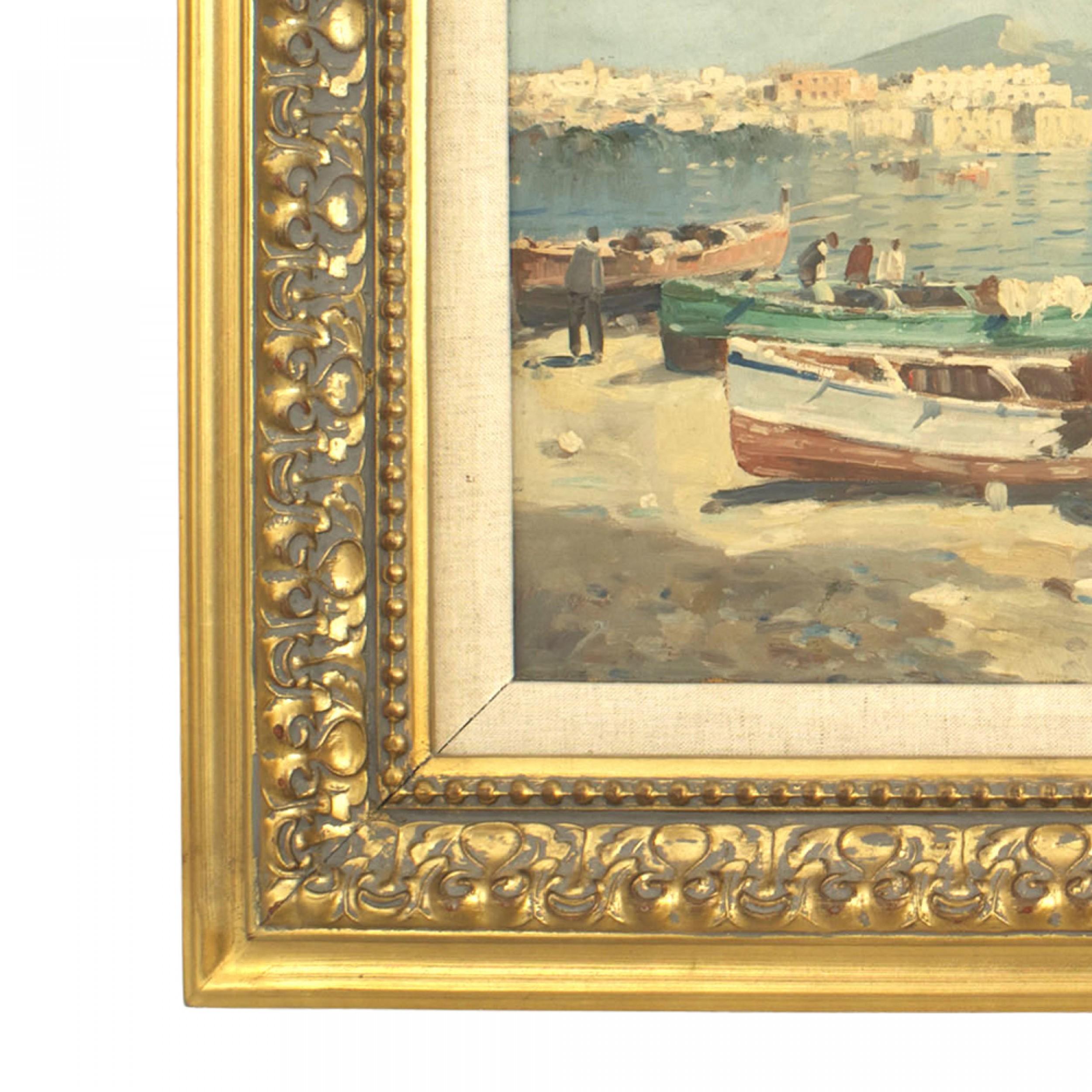 Italiano Pittura impressionista italiana di paesaggio marino in vendita