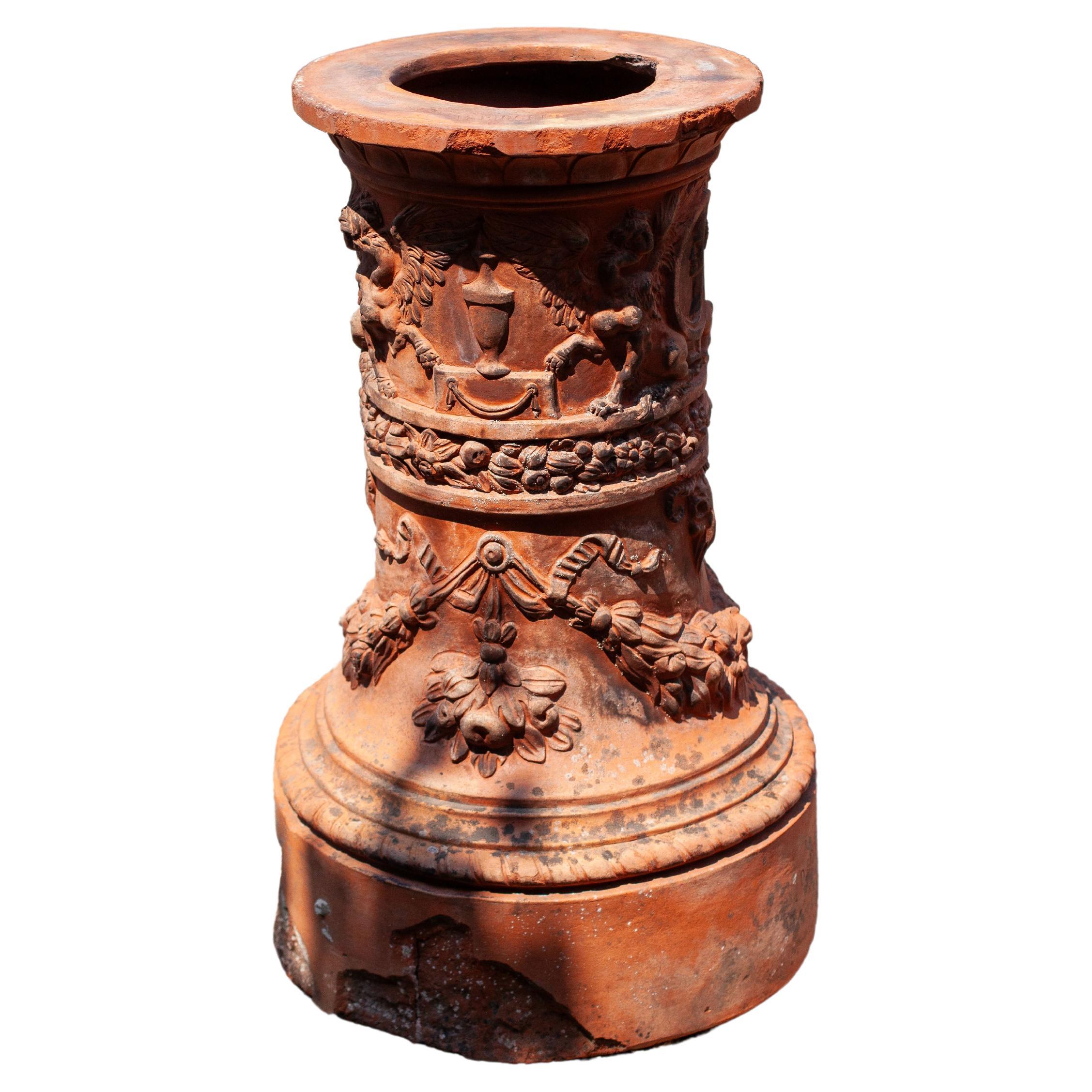 Italian Impruneta Terracotta Pedestal For Sale