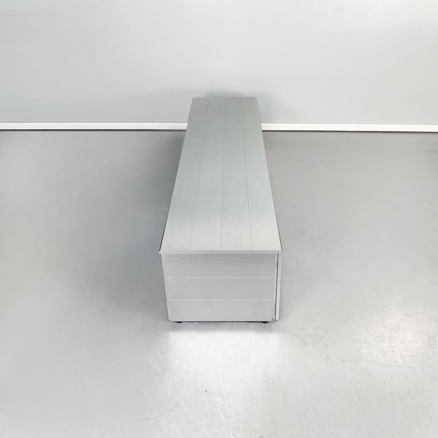 Italian Industrial Aluminium Sideboard Velasca by Cozza Mascheroni Ycami, 1990s In Good Condition In MIlano, IT